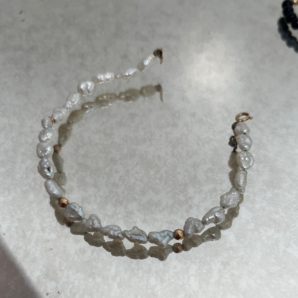 14k gold and pearl bracelet - Picture 1 of 4